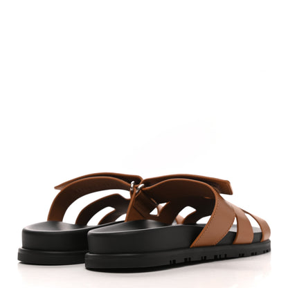 Hermes Calfskin Womens Chypre Sandals 38 Gold 4 of 9