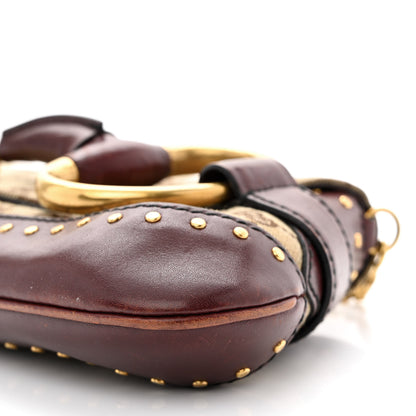 Gucci Monogram Studded Horsebit Clutch Bordeaux 10 of 17