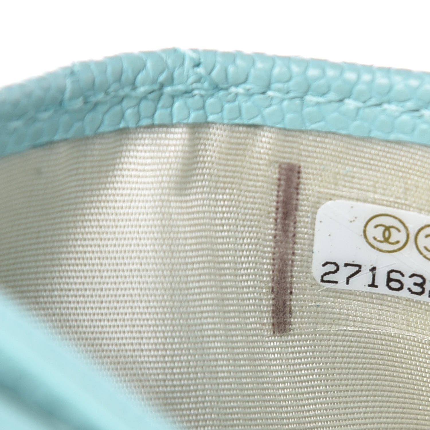Chanel Caviar Quilted Card Holder Light Blue 8 of 11