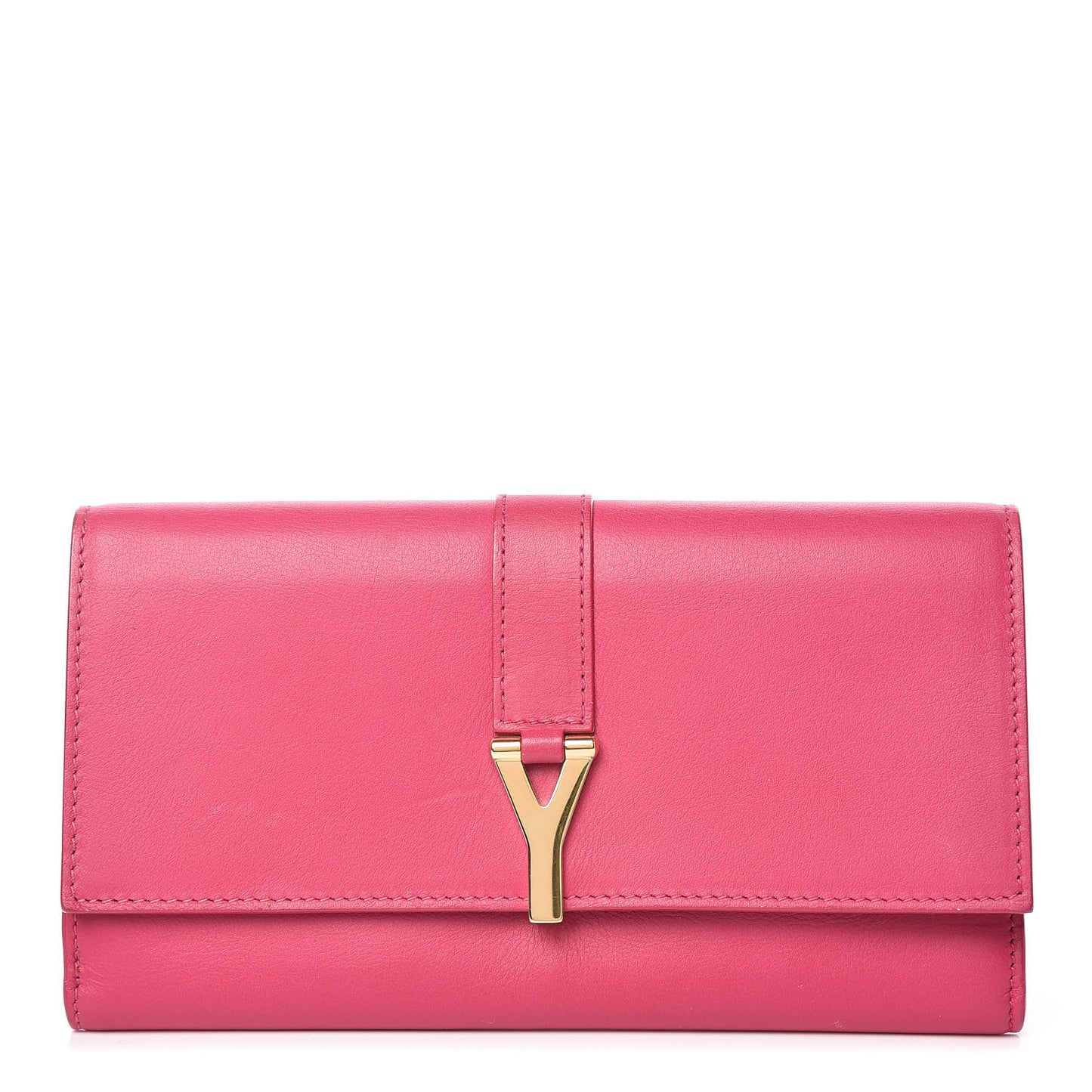 Calfskin Classic Y Ligne Wallet Fuchsia