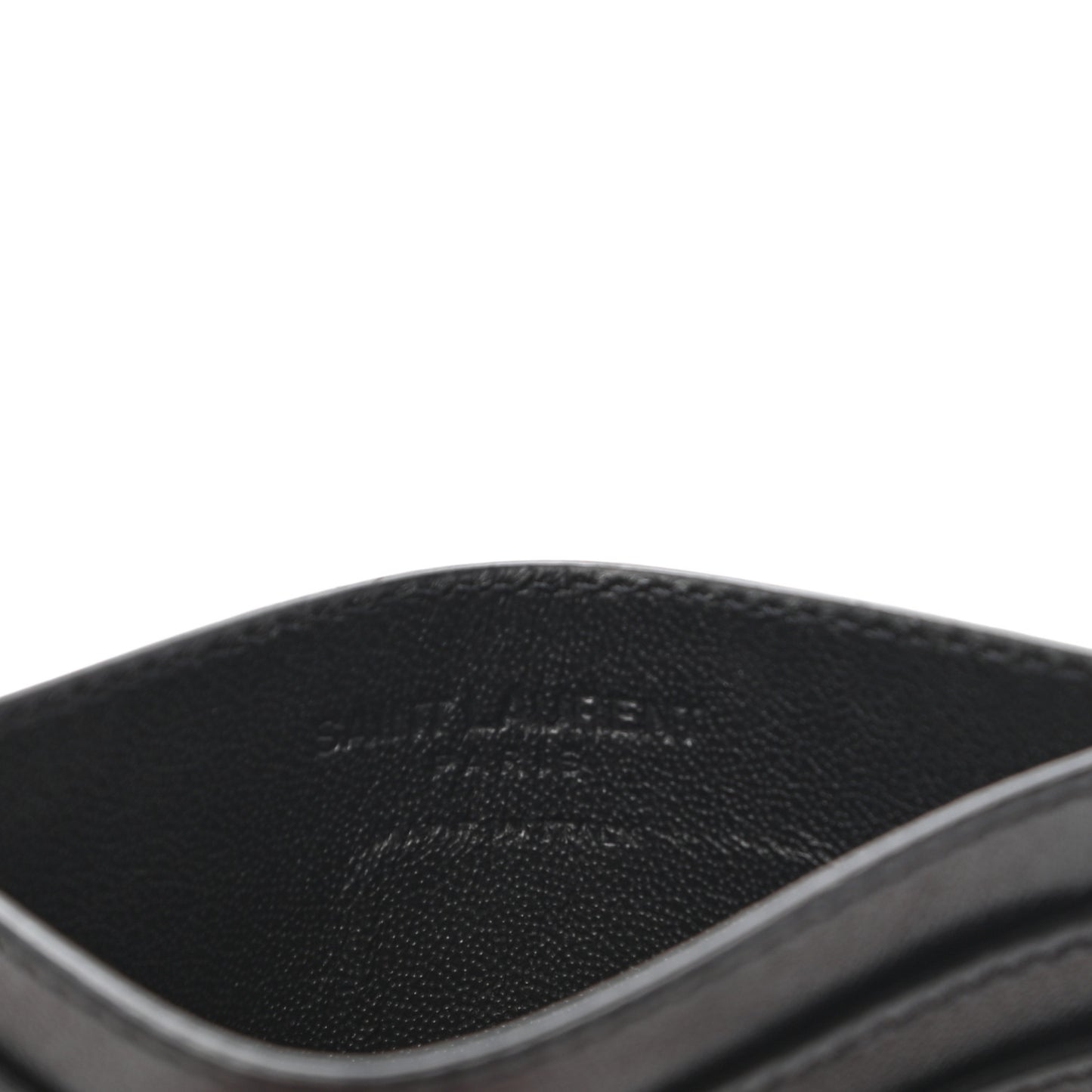 Calfskin Studded Credit Card Case Black