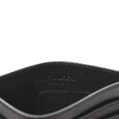 Saint Laurent Calfskin Studded Credit Card Case Black 6 of 7