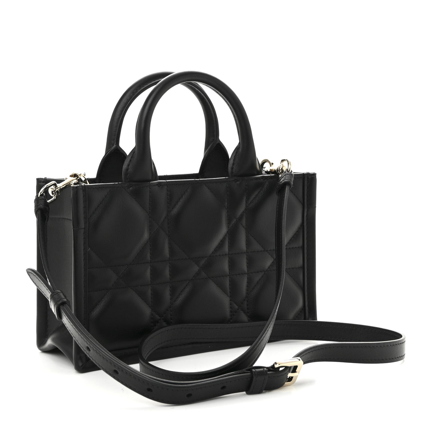 Christian Dior Calfskin Macrocannage Mini Book Tote Black 3 of 11