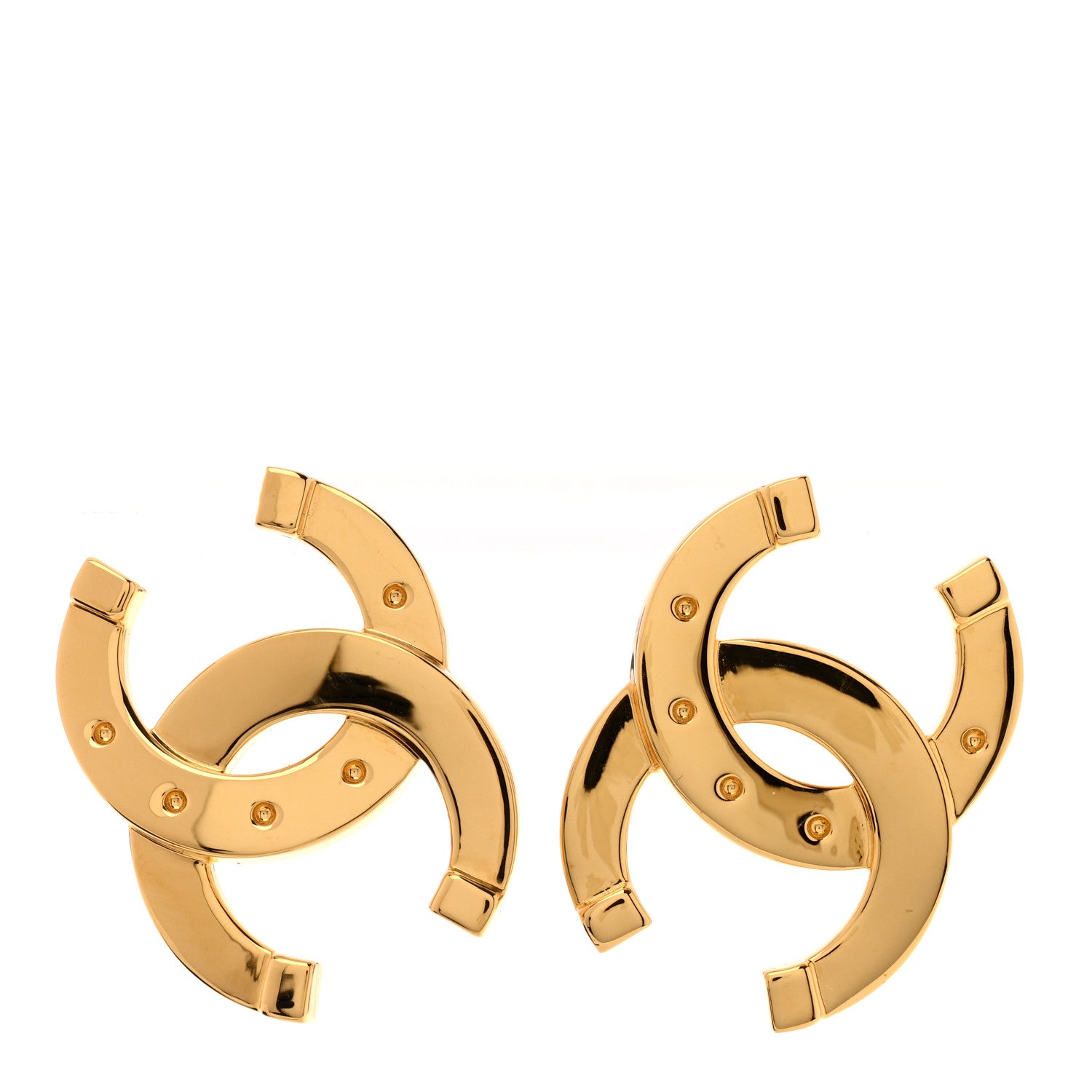 Chanel Metal Large CC Earrings Gold 1 of 5