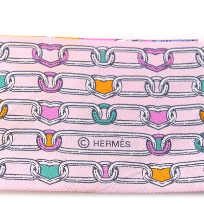 Hermes Silk L'Effet Kaleidoscope Twilly Rose Turquoise Multicolor 3 of 6