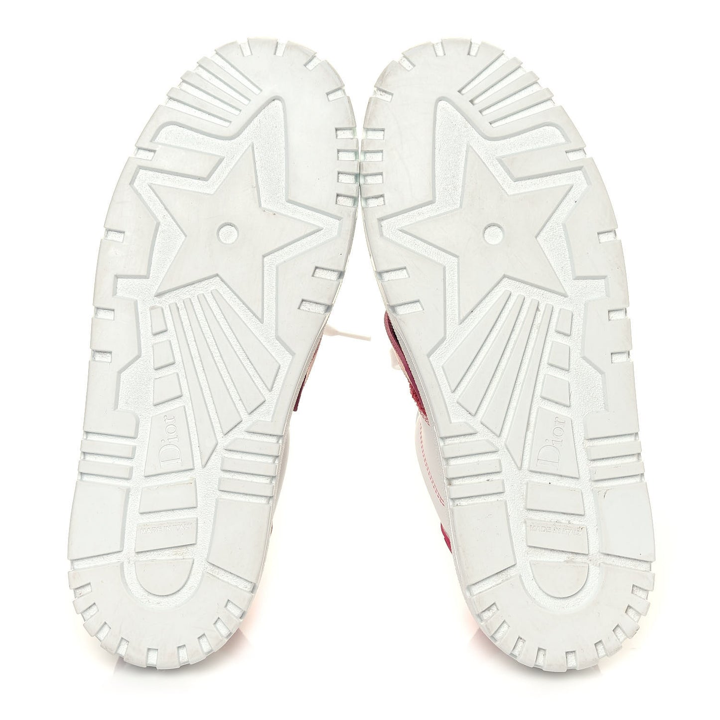 Suede Patent Terry Cloth Dior-ID Platform Sneakers 38 White Framboise