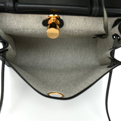 Hermes Toile H Berline Vache Hunter Herbag Zip PM 31 Black Ecru 6 of 12