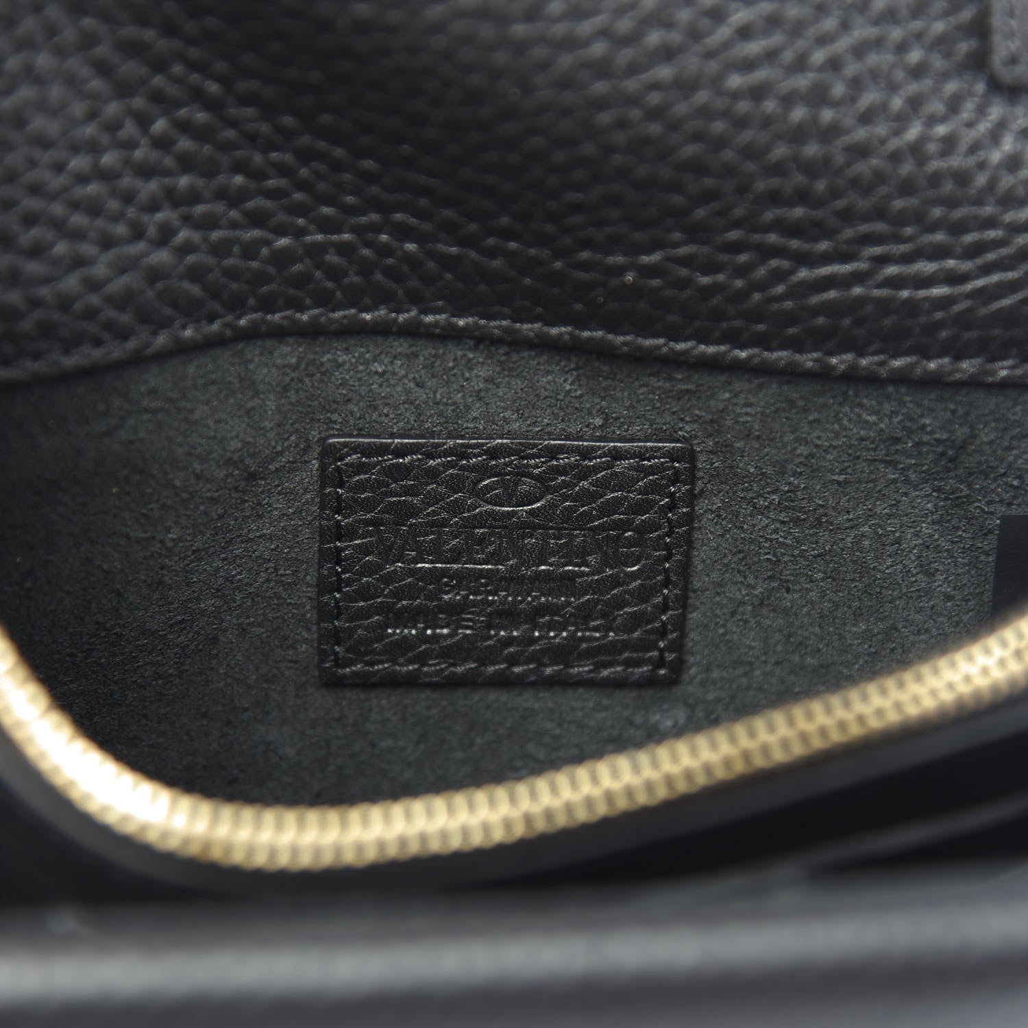 Valentino Garavani Pebbled Calfskin Rockstud Wallet on Chain Black 6 of 10