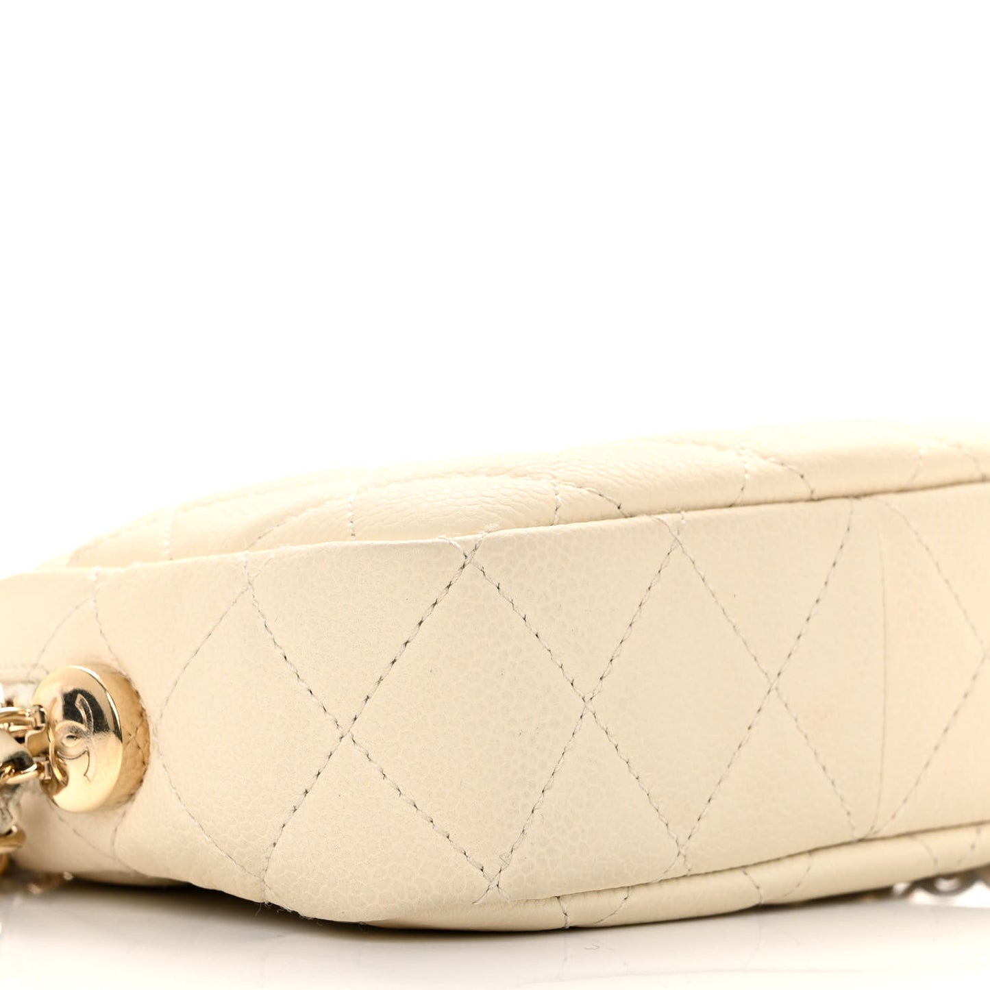 Caviar Quilted Mini Coco Tassel Camera Case White