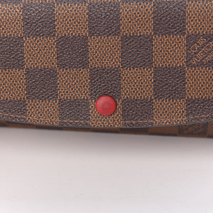 Louis Vuitton Damier Ebene Emilie Wallet Red 13 of 13