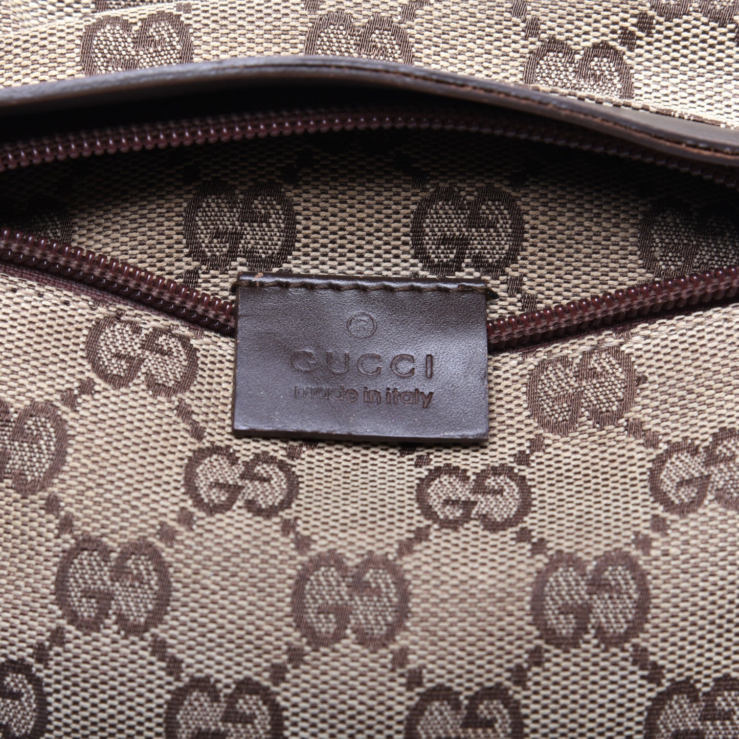 GG Monogram Double Pocket Belt Bag Dark Brown