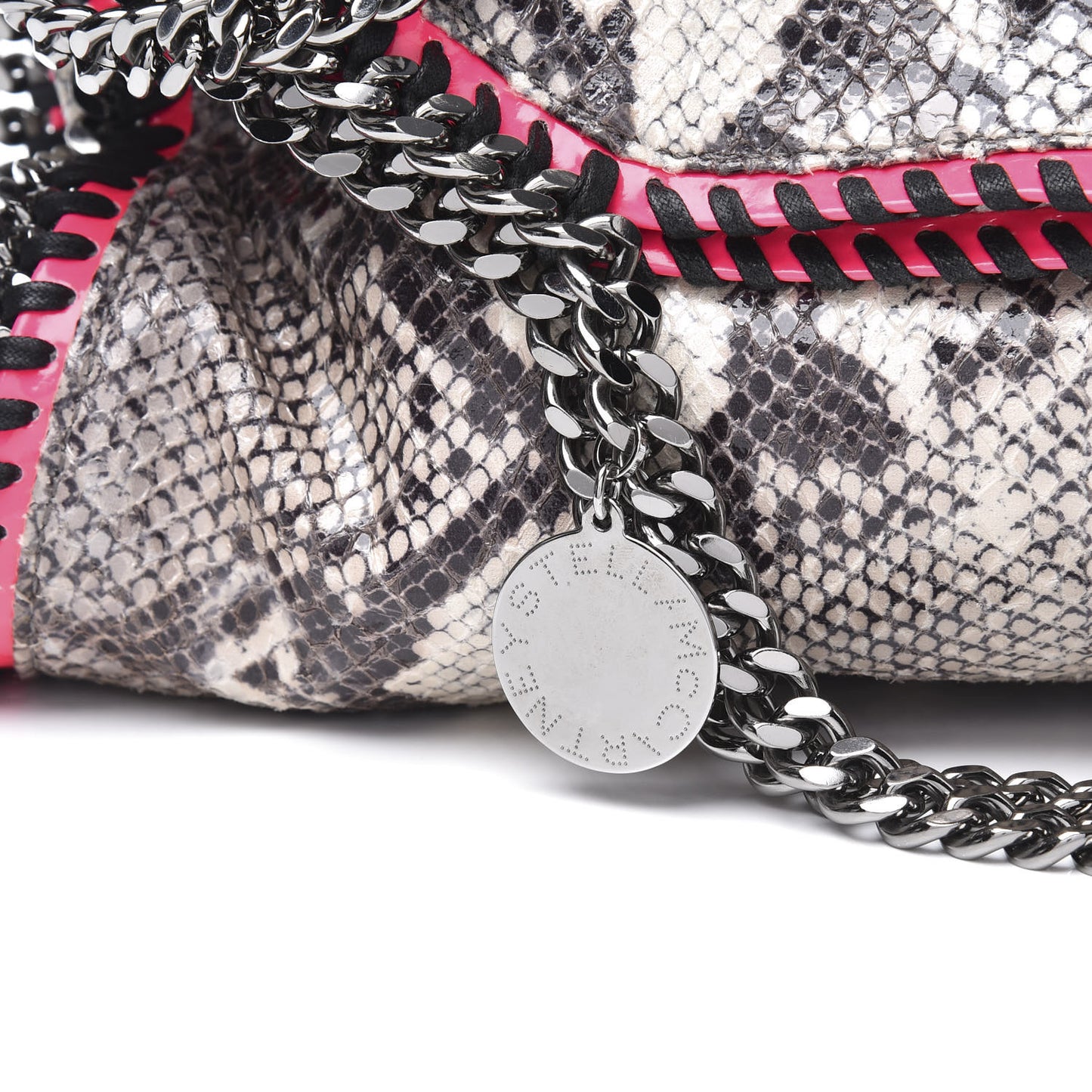 Eco Python Falabella Fold Over Tote Chalk Pink