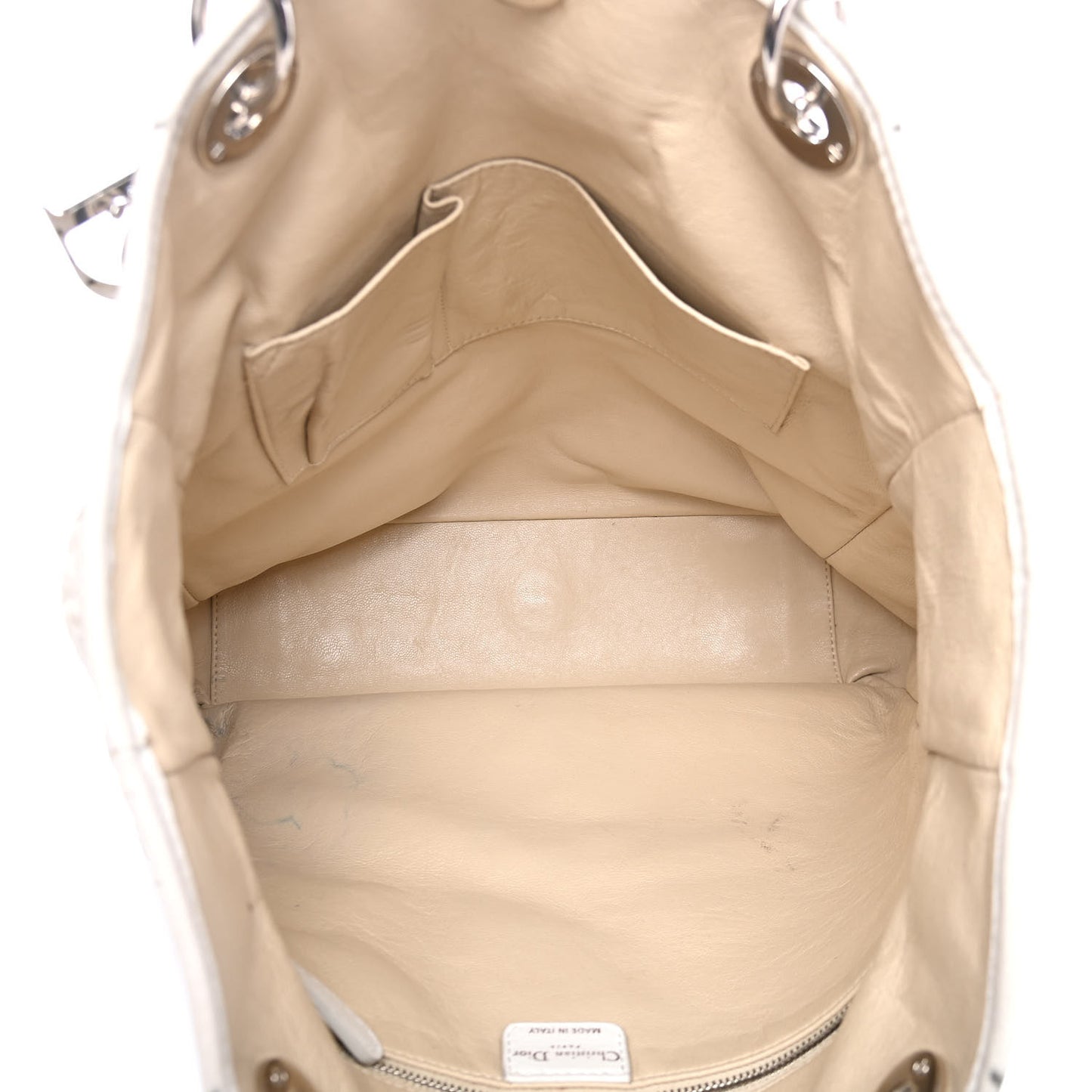 Lambskin Woven Dior Soft Shopping Tote White