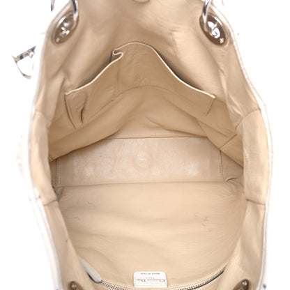 Christian Dior Lambskin Woven Dior Soft Shopping Tote White 4 of 6