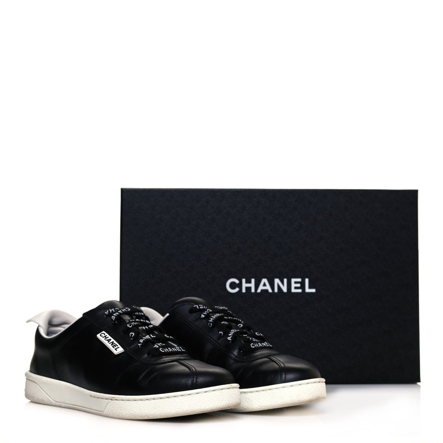 Calfskin CC Womens Sneakers 37 Black