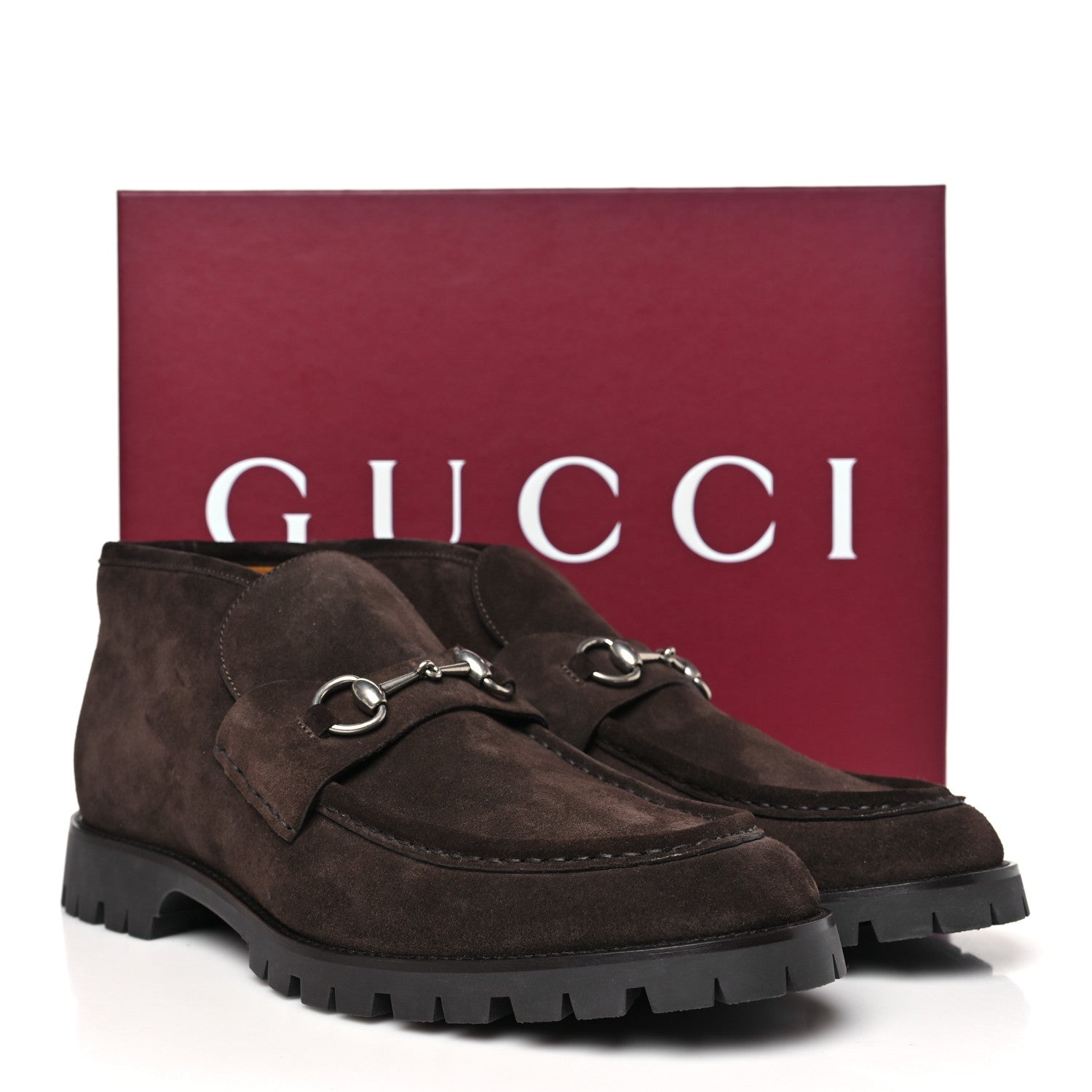 Gucci Suede Mens Horsebit Ankle Boots 12 Night Cocoa 10 of 10