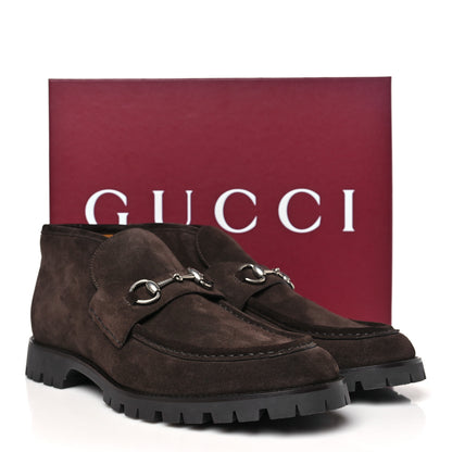 Gucci Suede Mens Horsebit Ankle Boots 12 Night Cocoa 10 of 10