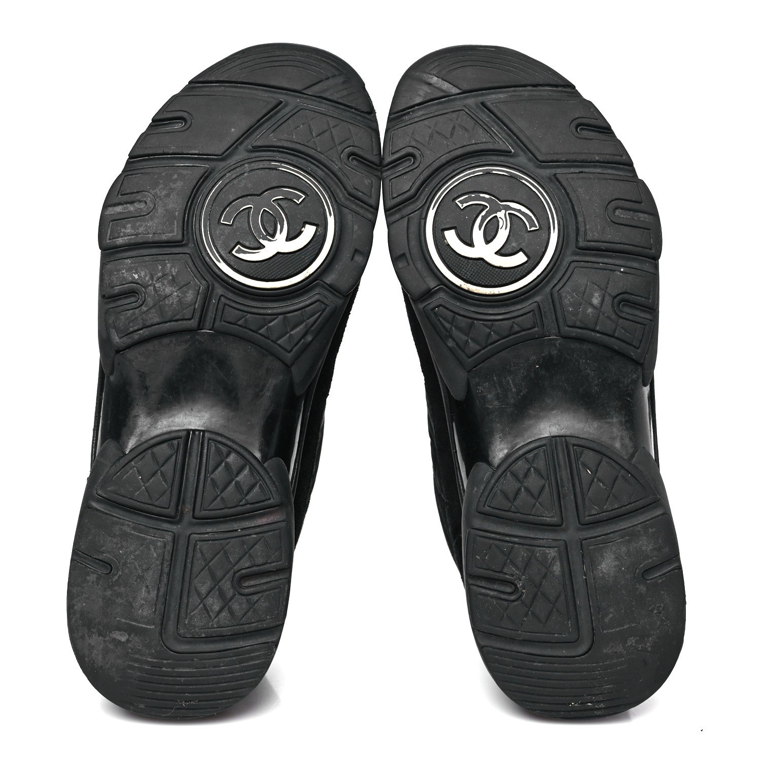 Chanel Fabric Calfskin Suede CC Sneakers  37.5 Black 6 of 8