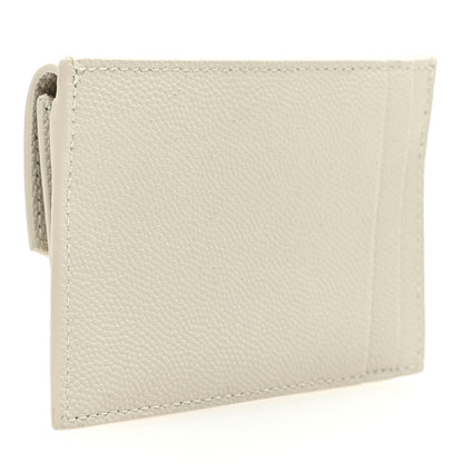 Saint Laurent Grain De Poudre Uptown Monogram Card Case Blanc Vintage 3 of 8