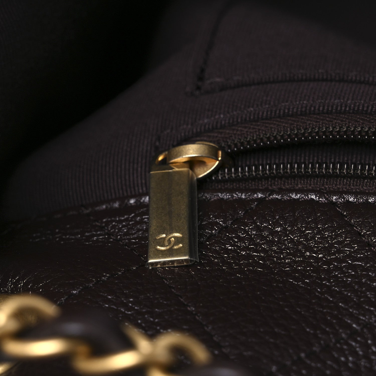 Chanel Grained Calfskin Quilted XXL Travel Flap Bag Dark Brown 12 of 12