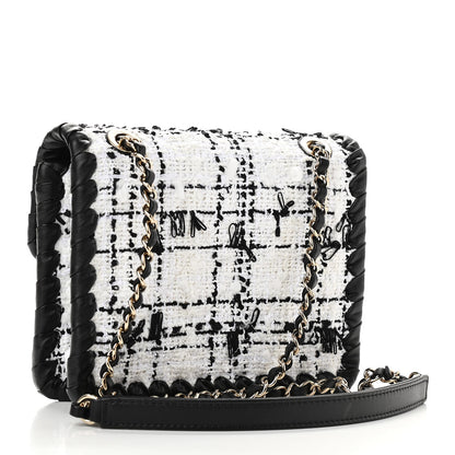 Chanel Tweed Braided Calfskin Mini My Own Frame Flap Grey Black 3 of 11