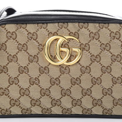 Gucci Monogram Matelasse Diagonal Small GG Marmont Chain Shoulder Bag Beige Black 7 of 11