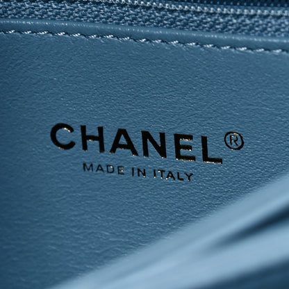 Chanel Lambskin Chevron Quilted Medium Trendy CC Dual Handle Flap Bag Light Blue 5 of 12