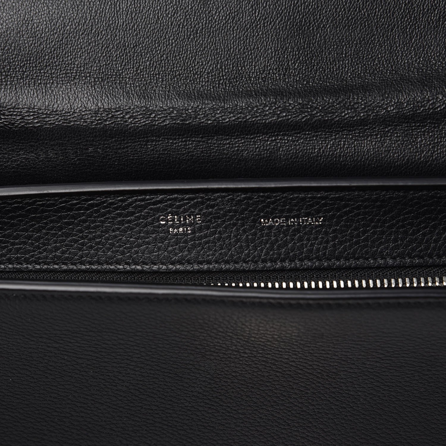 Celine Drummed Calfskin Suede Medium Trapeze Black 7 of 9
