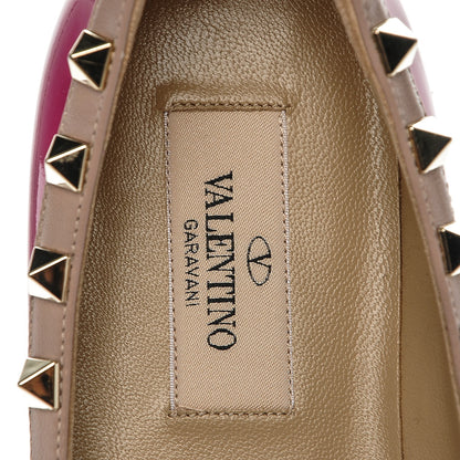 Valentino Garavani Patent Nappa Rockstud Ballerina Flats 35 Fuxia Poudre 6 of 7
