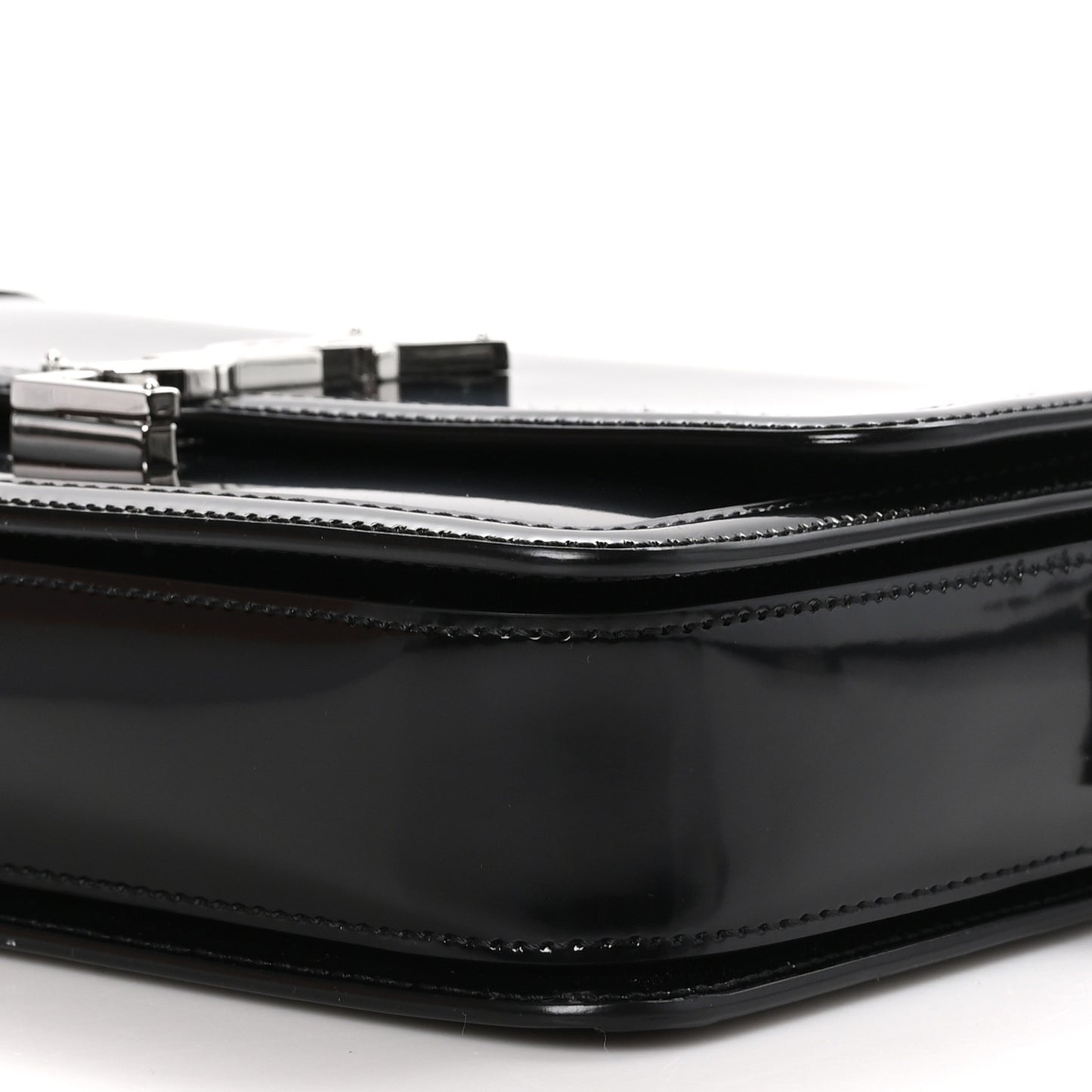 Glazed Calfskin Monogram Medium Solferino Satchel Black