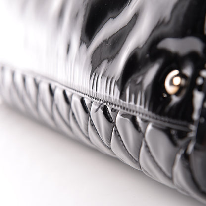 Chanel Patent Quilted Maxi Just Mademoiselle Bowling Bag Black 10 of 12