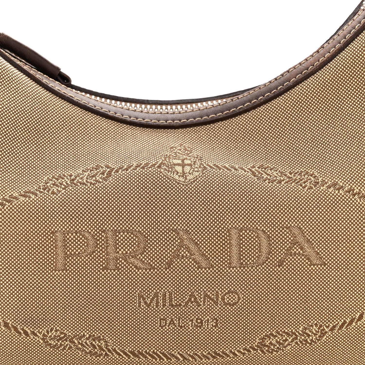 Prada Jacquard Logo Hobo Corda Bruciato 7 of 17