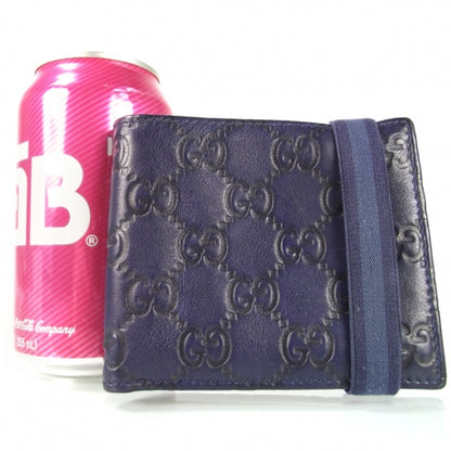 Gucci Guccissima Mens Bi-Fold Wallet Blue 2 of 8