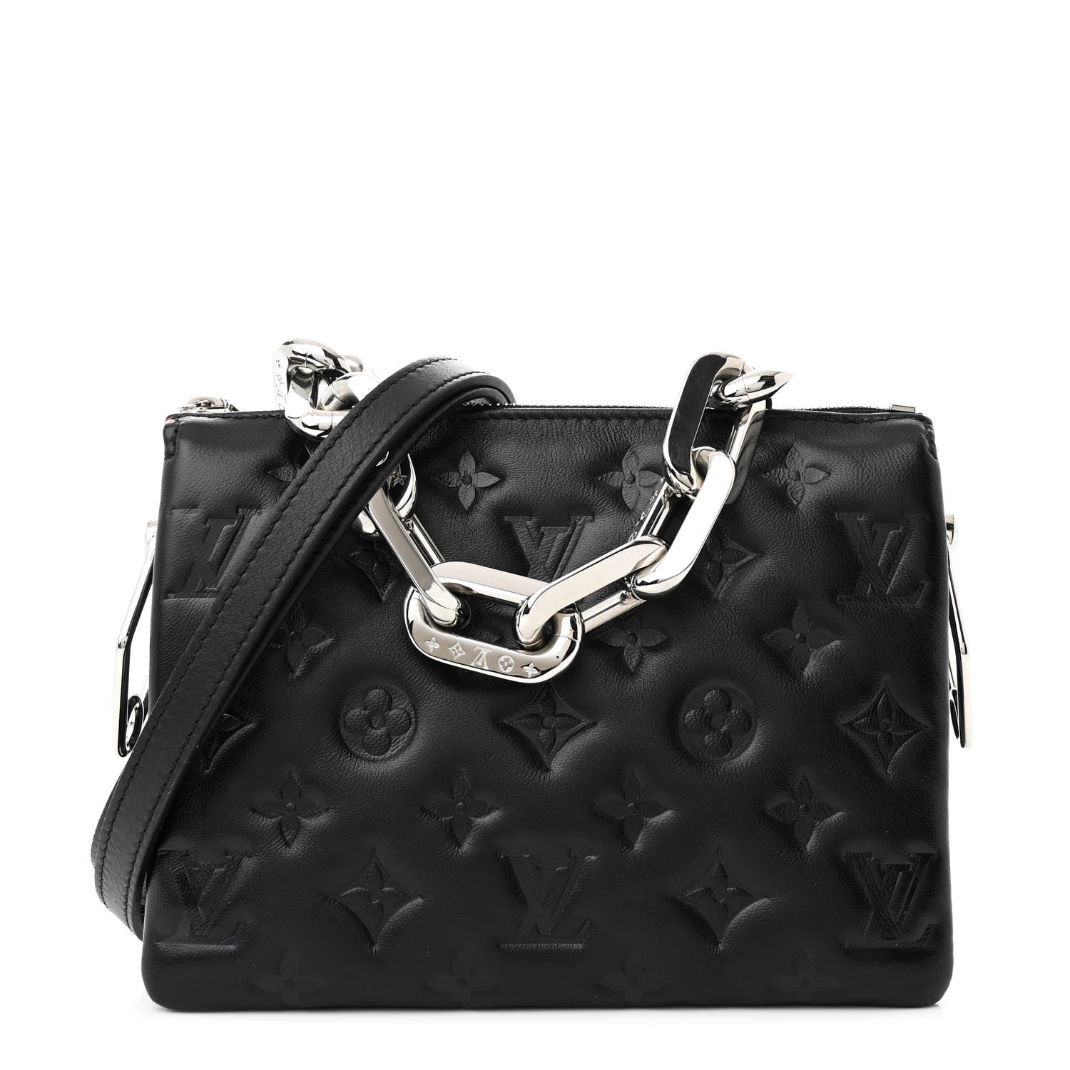 Louis Vuitton Lambskin Embossed Monogram Coussin BB Black 1 of 11