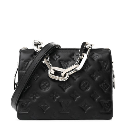Louis Vuitton Lambskin Embossed Monogram Coussin BB Black 1 of 11