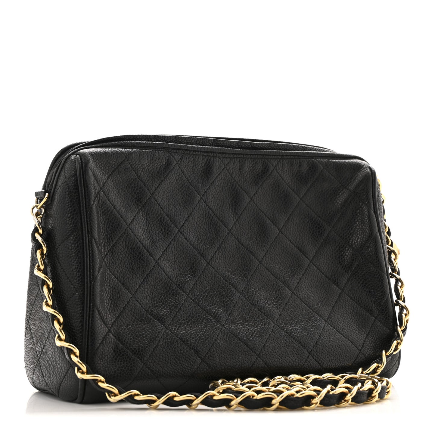 Caviar Quilted Camera Case Black