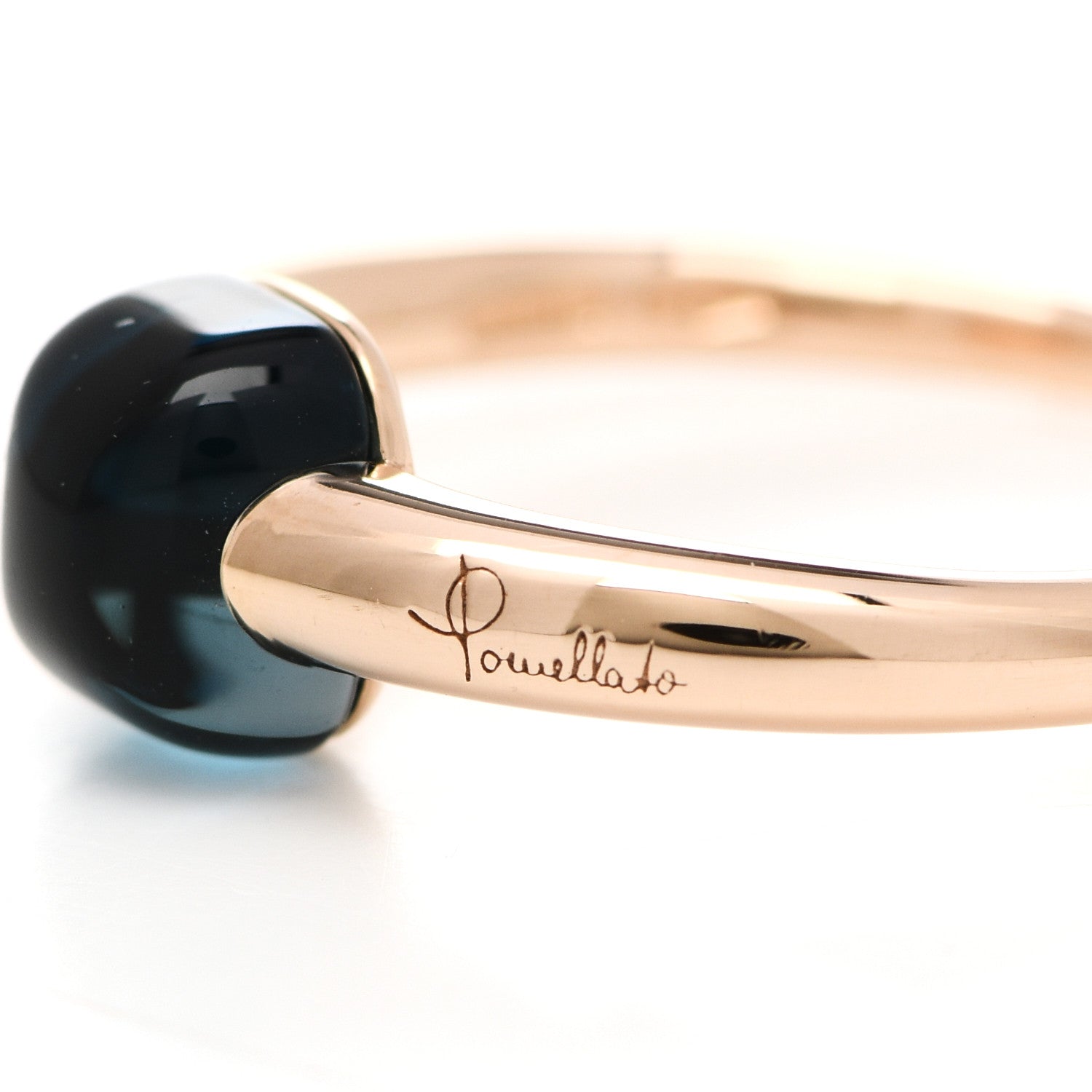 Pomellato 18K Rose Gold London Blue Topaz M'Ama Non M'Ama Ring 50 5.5 8 of 8