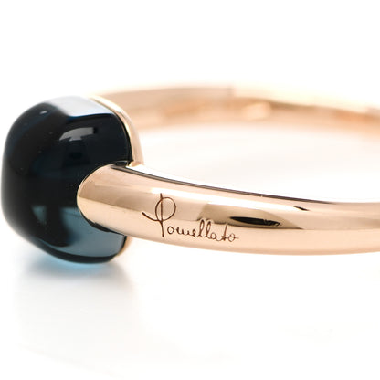 Pomellato 18K Rose Gold London Blue Topaz M'Ama Non M'Ama Ring 50 5.5 8 of 8