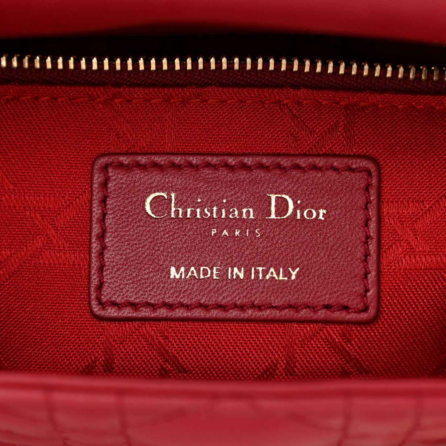 Lambskin Cannage Small My Lady Dior Red