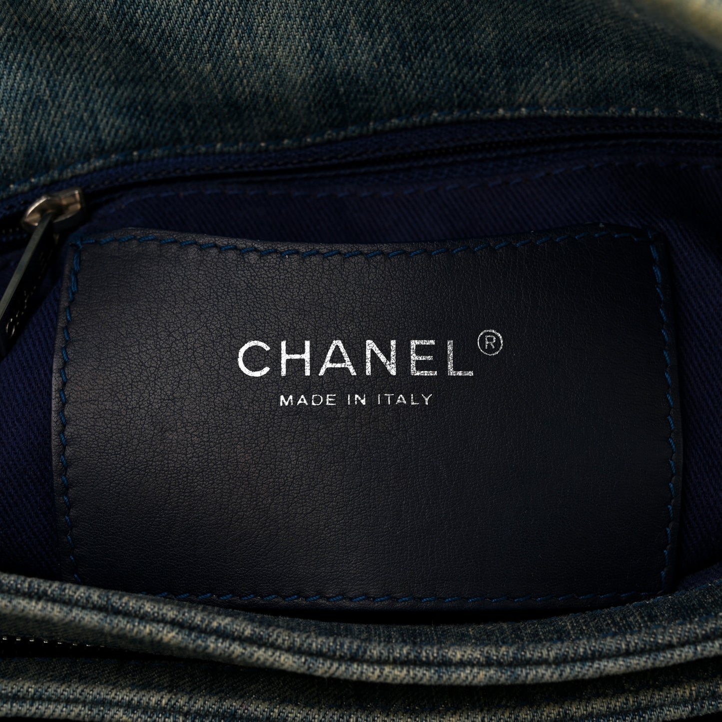Denim Camellia Embroidered Medium Just Mademoiselle Blue