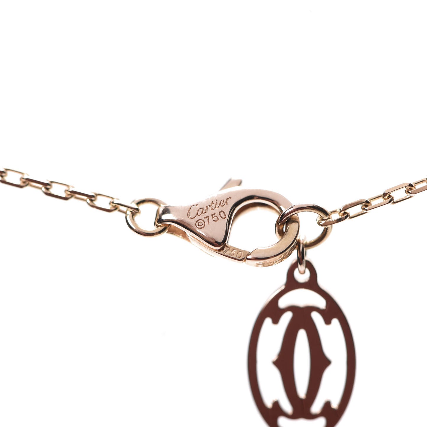 18K Pink Gold Diamond LM D'Amour Pendant Necklace