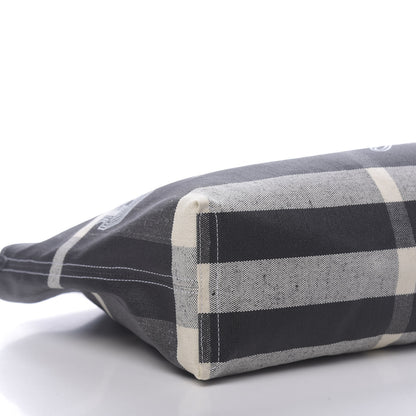 Burberry Coated Canvas Mega Check Medium Doodle Tote Black White 7 of 9