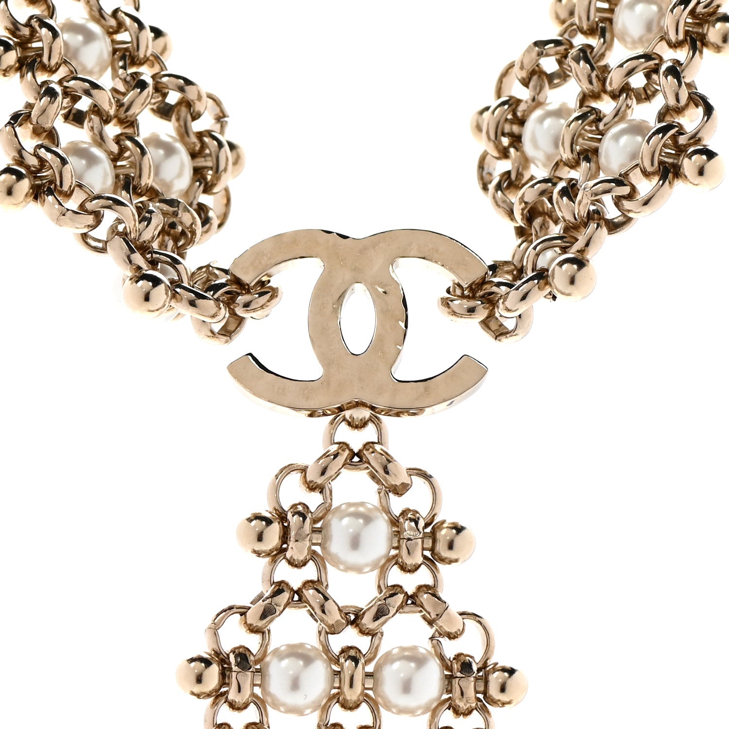 Chanel Pearl Monte-Carlo Nights CC Pendant Necklace Gold 4 of 7