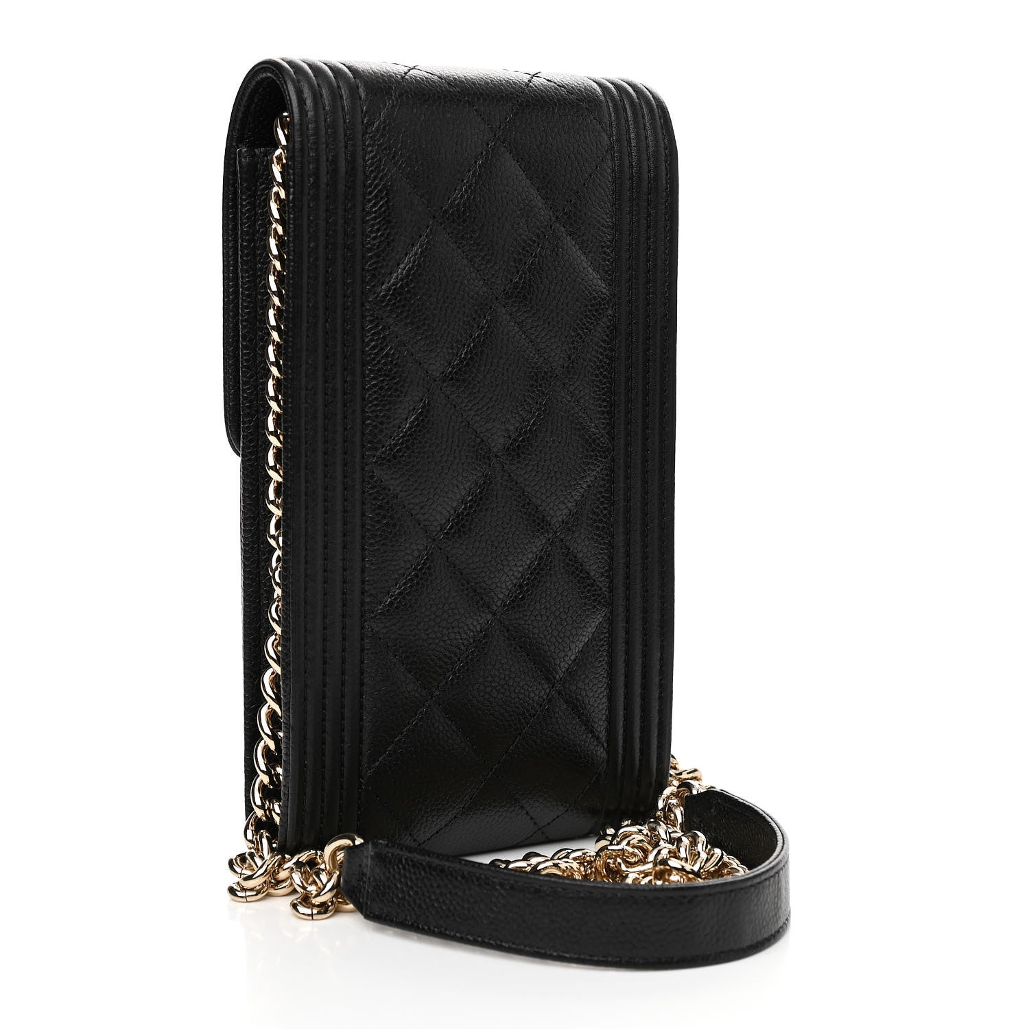 Chanel Caviar Quilted Boy Phone Holder Black 3 of 12