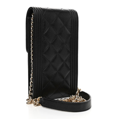 Chanel Caviar Quilted Boy Phone Holder Black 3 of 12