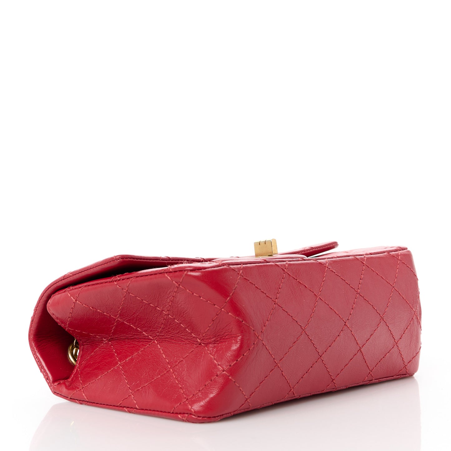 Aged Calfskin Quilted 2.55 Reissue Mini Flap Red