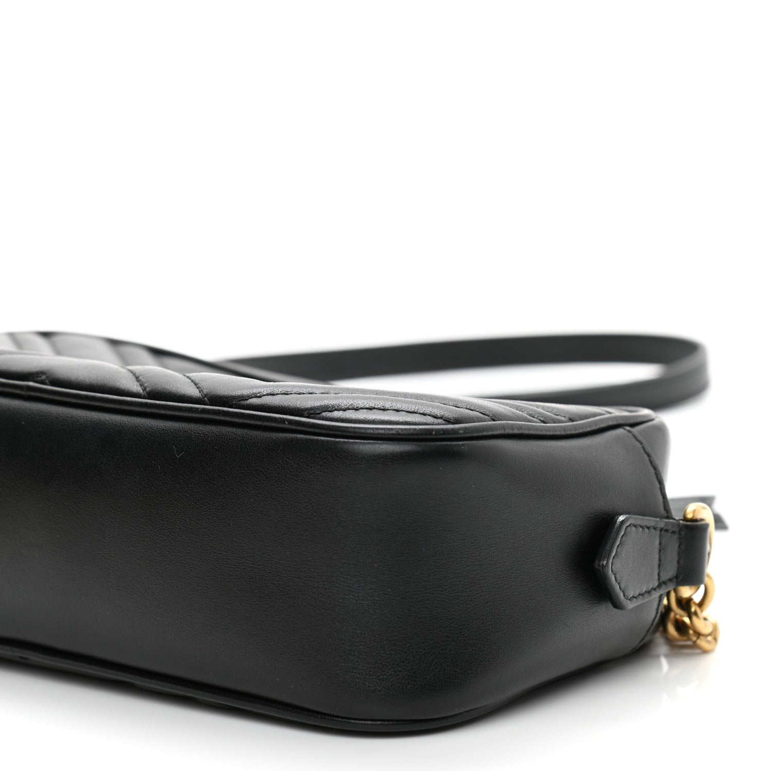 Gucci Calfskin Matelasse Small GG Marmont Chain Shoulder Bag Black 11 of 11