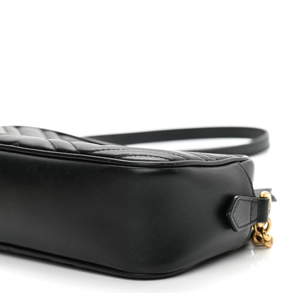 Gucci Calfskin Matelasse Small GG Marmont Chain Shoulder Bag Black 11 of 11