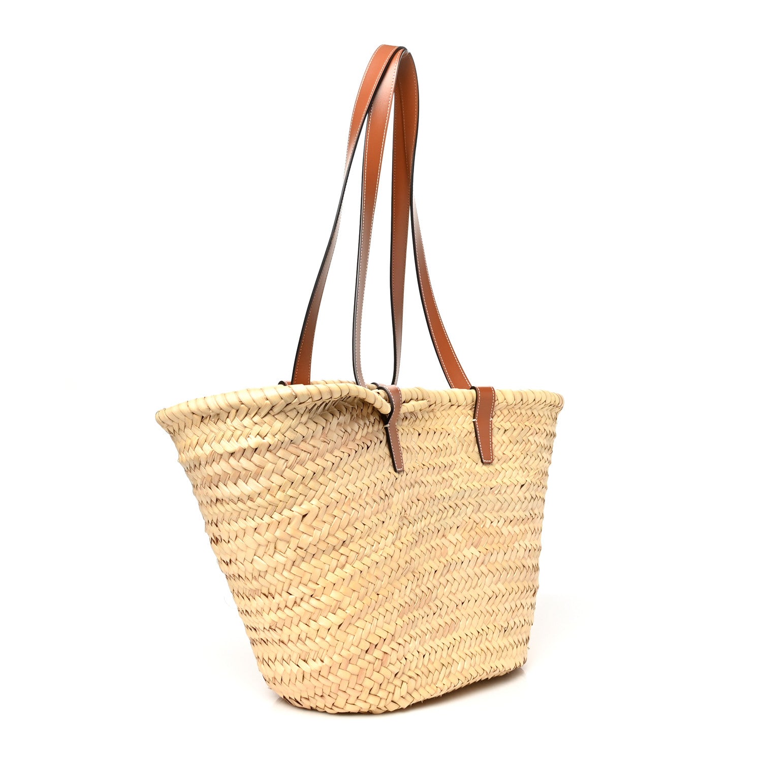 Celine Raffia Calfskin Triomphe Medium Panier Tan 3 of 9