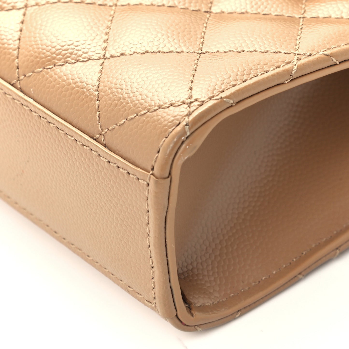 Grain De Poudre Textured Mixed Matelasse Triquilt Small Monogram Satchel Dark Beige